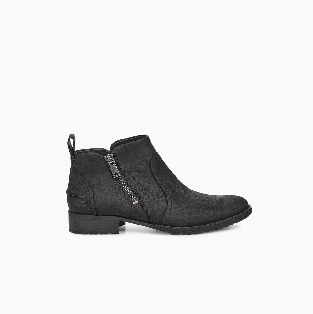 UGG Aureo II Black Ankle Boots for Women (TNRH72165)